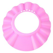 Safe Shampoo Shower Bathing Protection Bath Cap Soft Adjustable Visor Pink