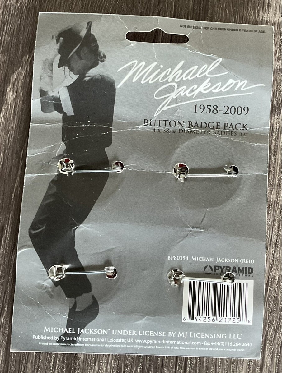 Michael Jackson 1958-2009 Button Badge Pack of 4 New In Original