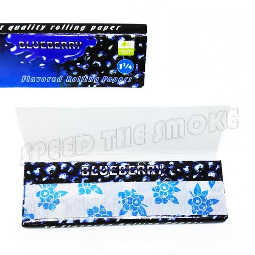 10 X BLUEBERRY Flavored 78MM Cigarette Rolling Paper 50 Papers Per Pack NEW - Picture 2 of 4