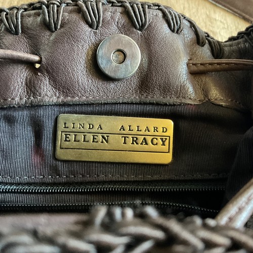 Borsa a tracolla vintage Linda Allard Ellen Tracy pelle marrone + portamonete - Foto 5 di 24