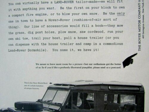 1963 Land Rover Grand Sport Vintage Version Neu Hitzeschild Original Printanzeige - Bild 3 von 8
