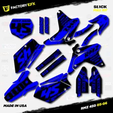 Black & Blue Slick Racing Graphics Kit fits 05-06 Suzuki RMZ450 Sticker RMZ 450