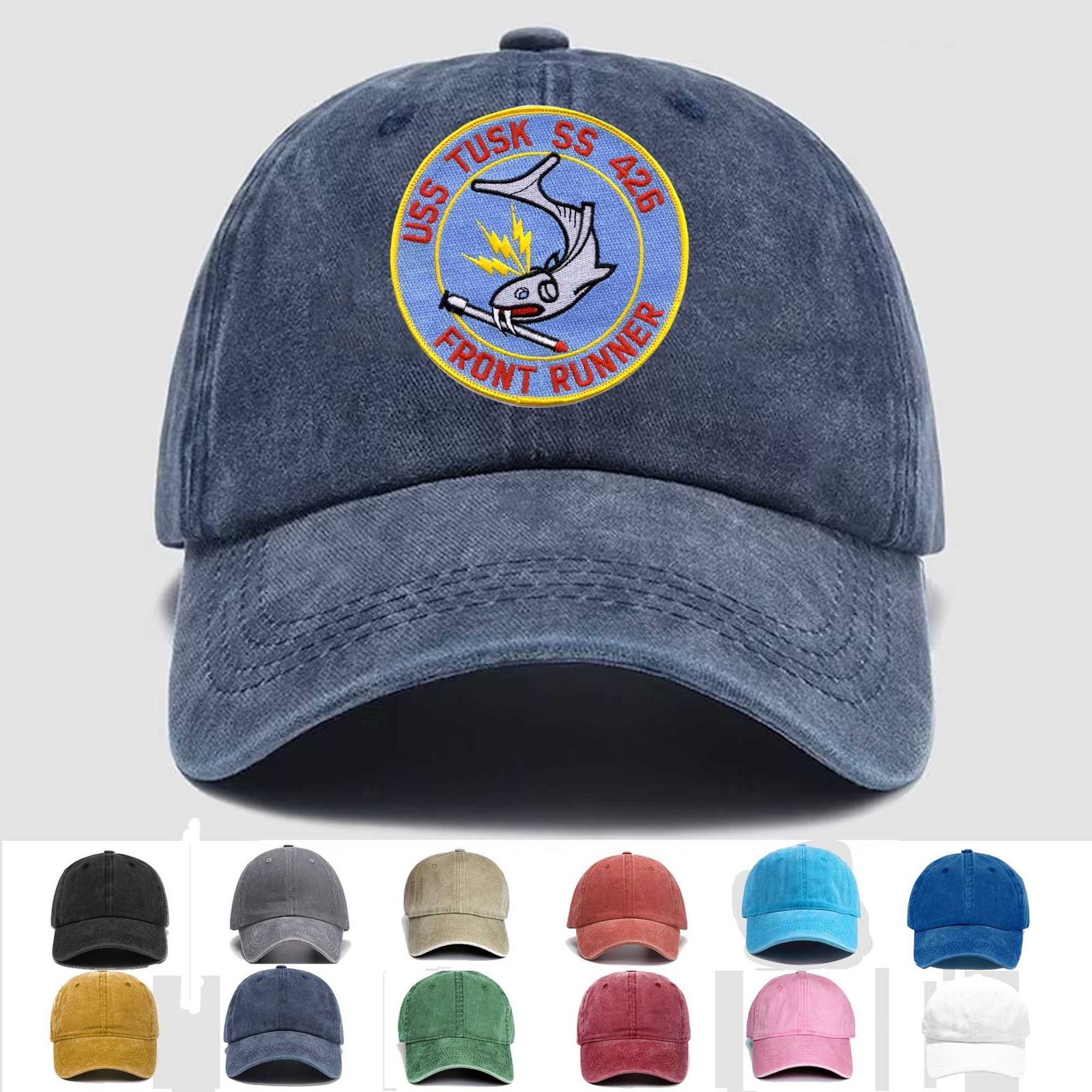 Custom Embroidered Hat SS-426 USS Tusk, Veteran Cap, Trucker Hat, Gift Idea 2