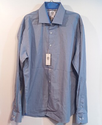 Size XL,X Large SOT Society Of Threads Mens Blue Button Up Dress Shirt 50'' Chest