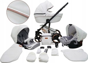 white leather travel system