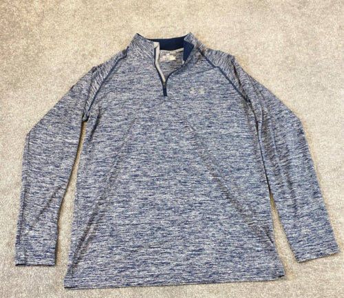 Under Armour Jacket Mens Small Heather Blue Performance 1/4 Zip Pullover L/S - Picture 1 of 9