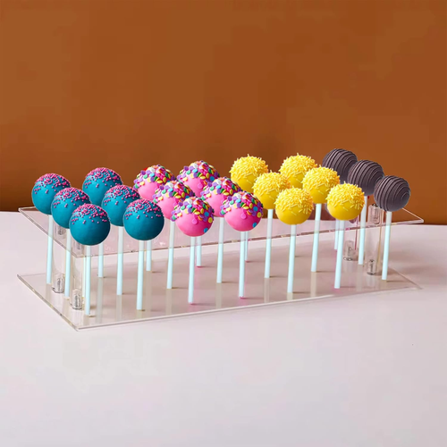 Cake Pop Stand,2pz Porta Cake Pop Espositore 21 Fori Acrilico Porta Lecca-Lecca 100PZ - Foto 4 di 12