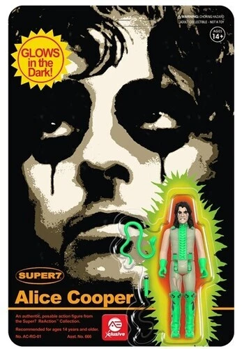 Super7 Alice Cooper ReAction Figure Glow-in-the-Dark (AE Xclusive) - product listing photo