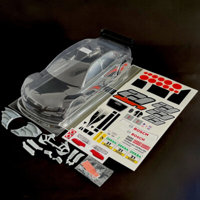 RC Car Karosserie 1:10 unlackiert Audi A4 Team Kolles C.Albers 21 DTM 2008 190mm
