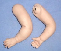 Dolls Arms Porcelain 4 1/2/lastic-fixing Dolls Arms Porcelain 4 1/2/lastic-fixing