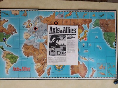 1984 Axis & Allies Spring 1942 Game MANUAL AND BOARD ONLY Replacement Pieces