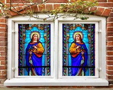 3D Woman 296NAO Window Film Print Sticker Cling Stained Glass UV Block Fay