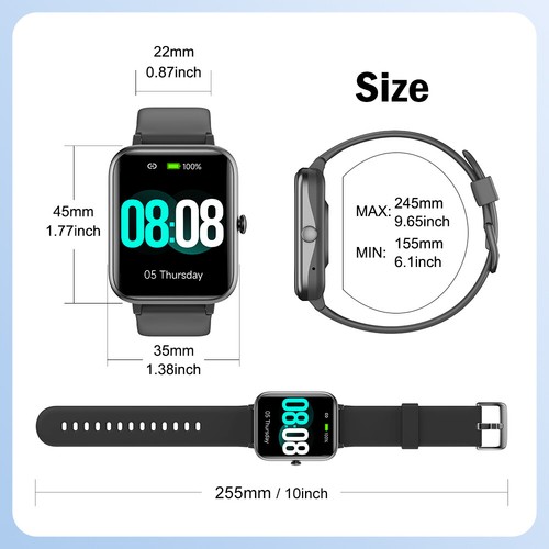 YAMAY Sleep Tracker Heart Rate Monitor Smart Watch for IOS Android Men Women - Zdjęcie 18 z 96