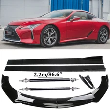 Front Bumper Lip Spoiler Side Skirts Rear Glossy Black For Lexus LC500 500h