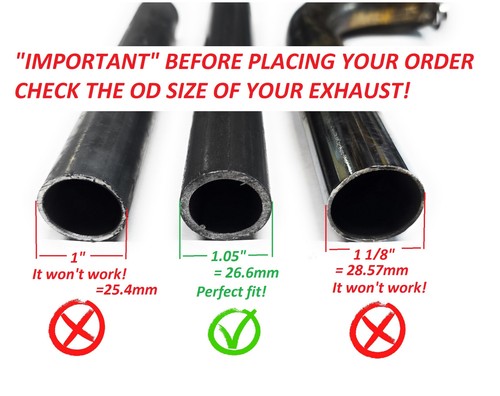 Slip-On Muffler 304 Stainless Steel with SS Clamp for 1.05" OD Exhaut pipe. - Bild 2 von 7