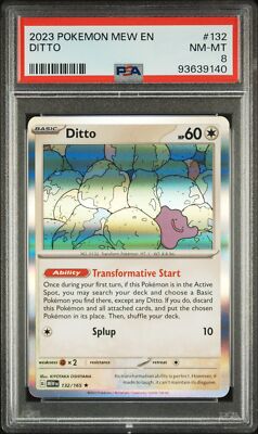 POKEMON 151 #132 DITTO - PSA 8 - MEW EN HIDDEN SCARLET VIOLET ENGLISH CARD 