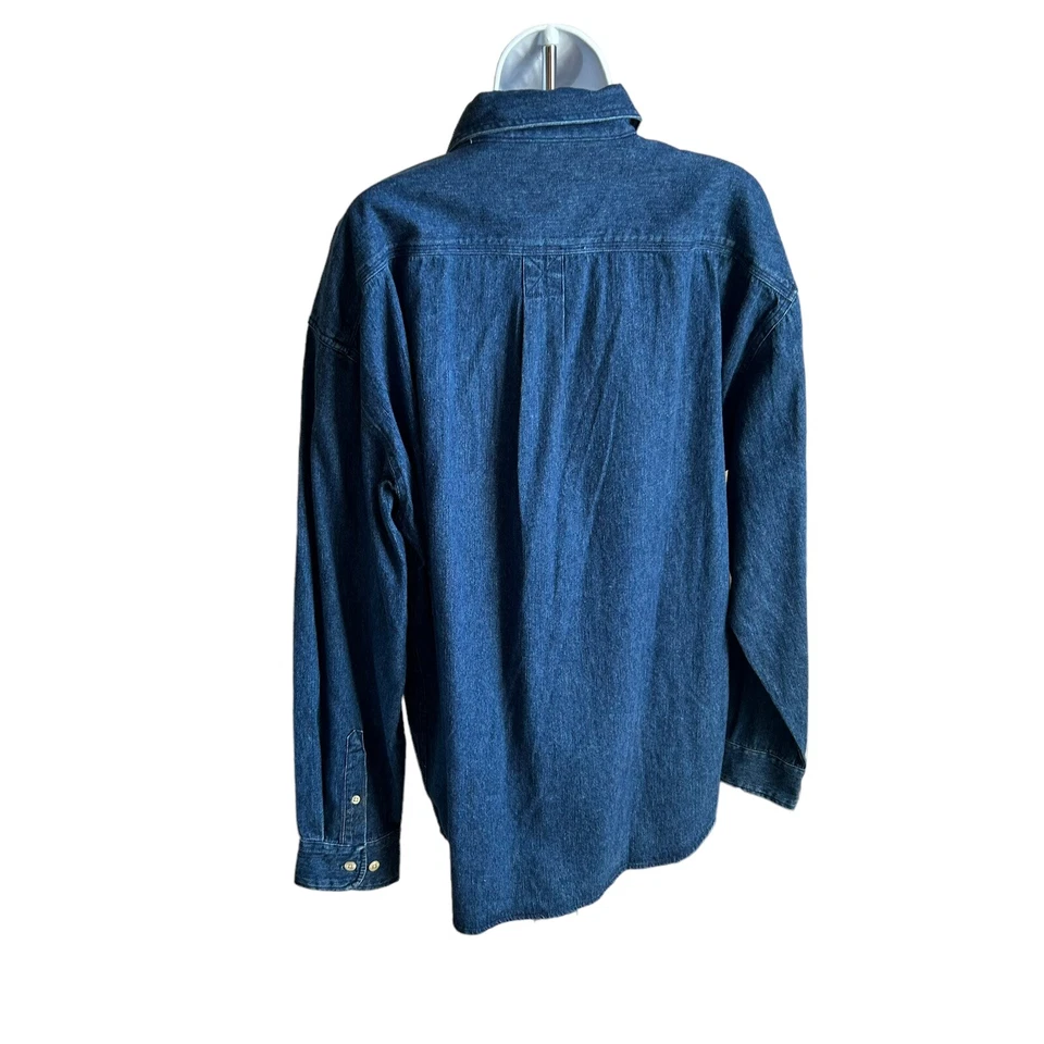 Maurices Denim Work Shirt Mens Size Large Vintage Made In Hong Kong NWT NOS - Image 4 of 4