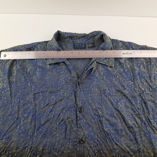 Vintage MT:2 Dragons All Over Shirt Mens XL Silk Rayon Blend Button Up SS Shiny - Picture 15 of 19