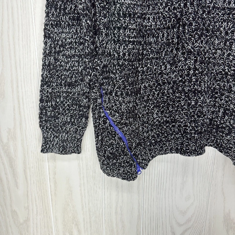 Suéter Dots Mujer 2X Negro Blanco Mármol Tejido Abierto Detalle Cremallera Manga Larga Foto 3 de 4