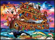 Noah's Ark Ships Away - Chart Counted Cross Stitch Patterns Needlework DMC Color