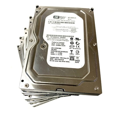 5x Western Digital 160 GB WD1600AVJS 7200 RPM 8 MB SATA II 3.0 3,5  HDD