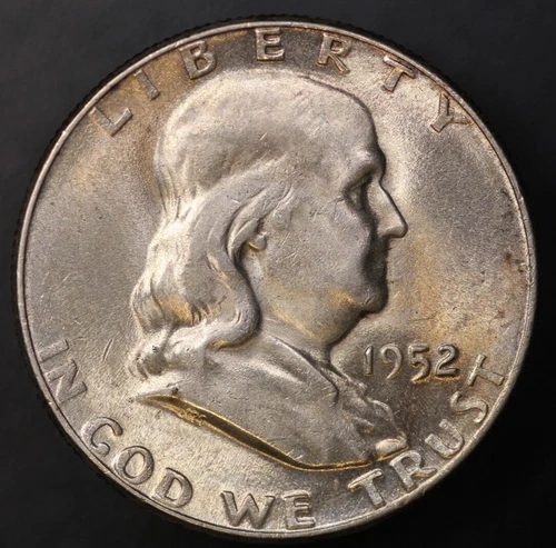 1952 FRANKLIN HALF DOLLAR BU TONED! FROM AN ORIGINAL COLLECTION-LOT 6525