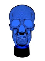 Originelle 3D Led-Lampe Totenkopf Nachttischlampe Wohnlicht Skull Tischleuchte