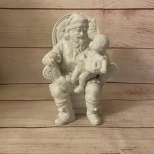 Department 56 Winter Silhouette "A Visit With Santa" White Porcelain Figure