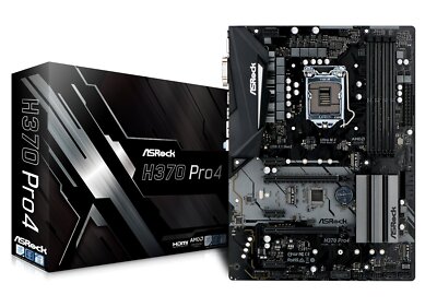 ASROCK Intel H370 Chip Set ATX Motherboard H370 Pro4