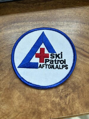 AFTON ALPS MOUNTAIN MN MINNESOTA SKI PATROL PATCH IRON ON RARE 3'' SKIING LOGO