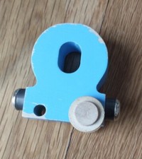 Maple Landmark Wooden Alphabet Name Train Blue Letter O