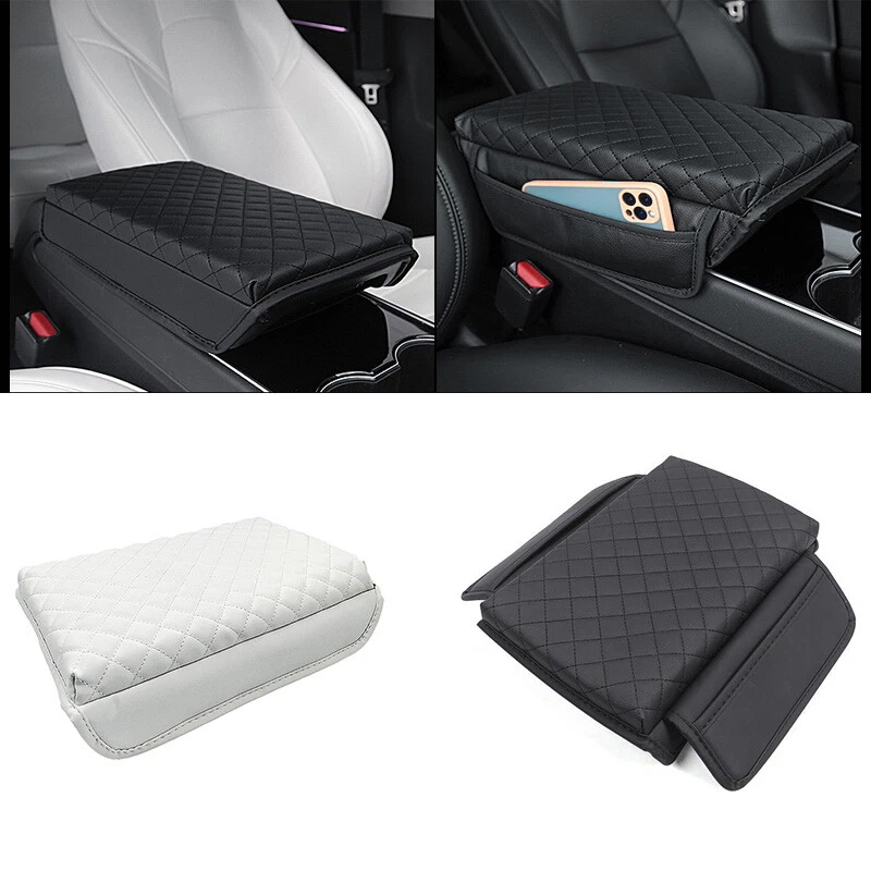 Funda Cojín Reposabrazos Coche Auto Consola Central Caja Almohadilla Protector Nuevo Negro Blanco Foto 2 de 4