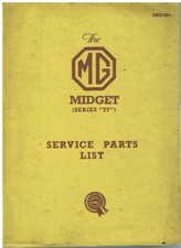 Mg Midget Tf1250 Tf1500 1953-55 Original Factory Spare Parts Catalogue Vgc Mg Midget Tf1250 Tf1500 1953-55 Original Factory Spare Parts Catalogue Vgc