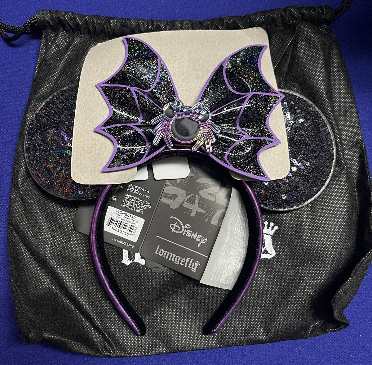 ☆Loungefly☆Minnie Mouse Exclusive llic Headband Loungefly Exclusive Disney Halloween Spiderweb Minnie Mouse