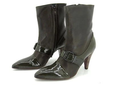 MO MA Botas De Mujer Botines Verde Oliva Marrón Biker Talla 39 - Imagen 1 de 4