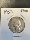 Silver Coin 1953  WASHINGTON QUARTER  AU,