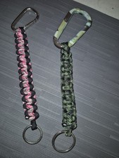 2-Pack Paracord Keychain Lanyards w/ Carabiner Key Ring, 550 lb 7-Strand