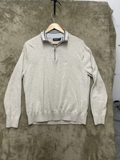 Nautica Mens Pullover Sweatshirt Size Medium Quarter 1/4 Zip White Logo