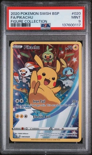 Pikachu Sword & Shield SWSH020 Black Star Promo Figure Collection - PSA 9 MINT