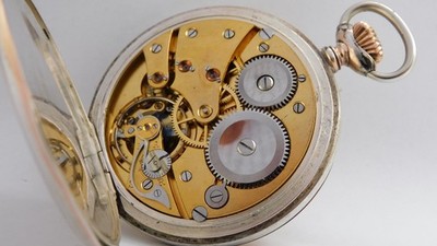 Taschenuhr Silber läuft silver pocket watch works A156