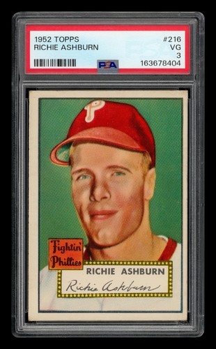 1952 Topps Set-Break #216 Richie Ashburn PSA 3 VG