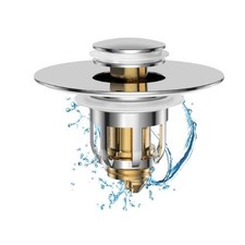 Universal 2 in 1 Bathroom Sink Stopper, Pop up Bathroom Sink Drain Strainer with