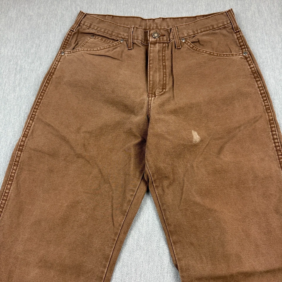 Pantalones Dickies De Colección Para Hombre 32X30 Marrón Carpintero Lona Trabajo Grunge Aire Libre Y2K Foto 3 de 4