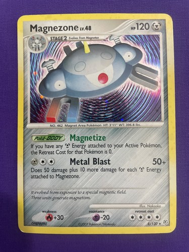 Vintage 2007 Pokémon Magnezone 8/130 Diamond and Pearl Holo Rare EN 2007 120 HP