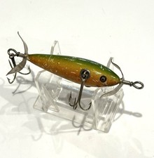 Vintage early Pflueger South bend ? 3 hook Minnow wood Fishing Lure