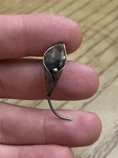 Vintage Sterling Silver 925 Stuart Nye Signed Single Calla Lily Pin Brooch