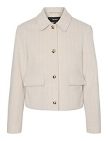 Vero Moda Damen Vmpatty Short Jacket Boo Jacke, Silver Mink/Detail:Melange, L