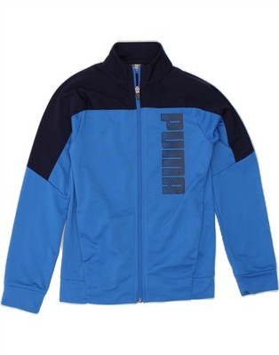 Puma Jungen Grafik Trainingsanzug Oberteil Jacke 9-10 Jahre mittelblau Colourblock CA48