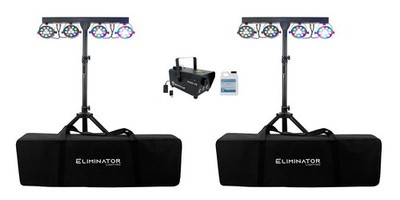 Audiosaving Bundle: (2) Eliminator Mini Par Bar Lighting System with 4X Black
