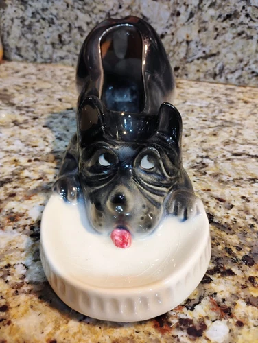 McCoy Vintage Scottie Dog Dresser Tray Black White Scottish Terrier Caddy Pipe